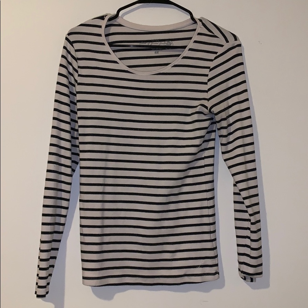 Navy Blue Striped T-shirt
